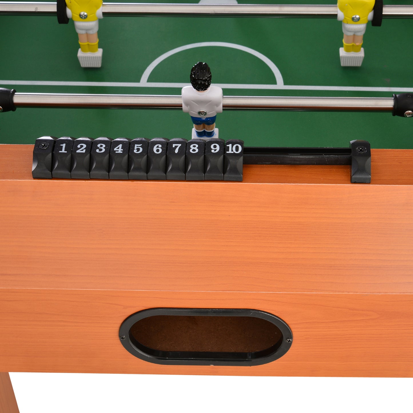 Foosball Table, 48'' Wooden Soccer Game Table, w/ 8 Rods, 2 Balls Suit for 4 Players Perfect for Arcades, Pub, Game Room