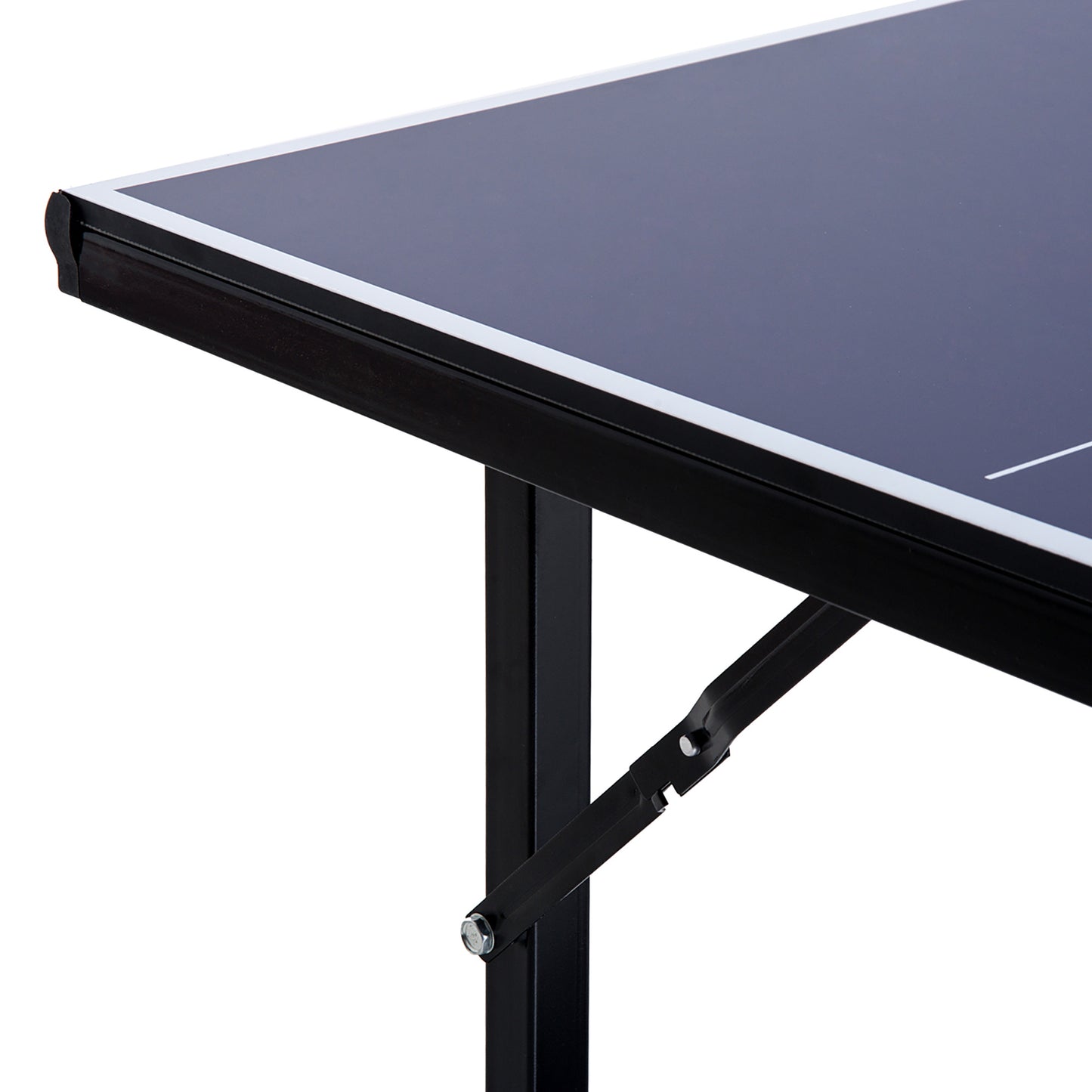 6x3ft Compact Midsize Table Tennis Table Multi-Use Family Ping-pong Table Free Standing Folding Blue