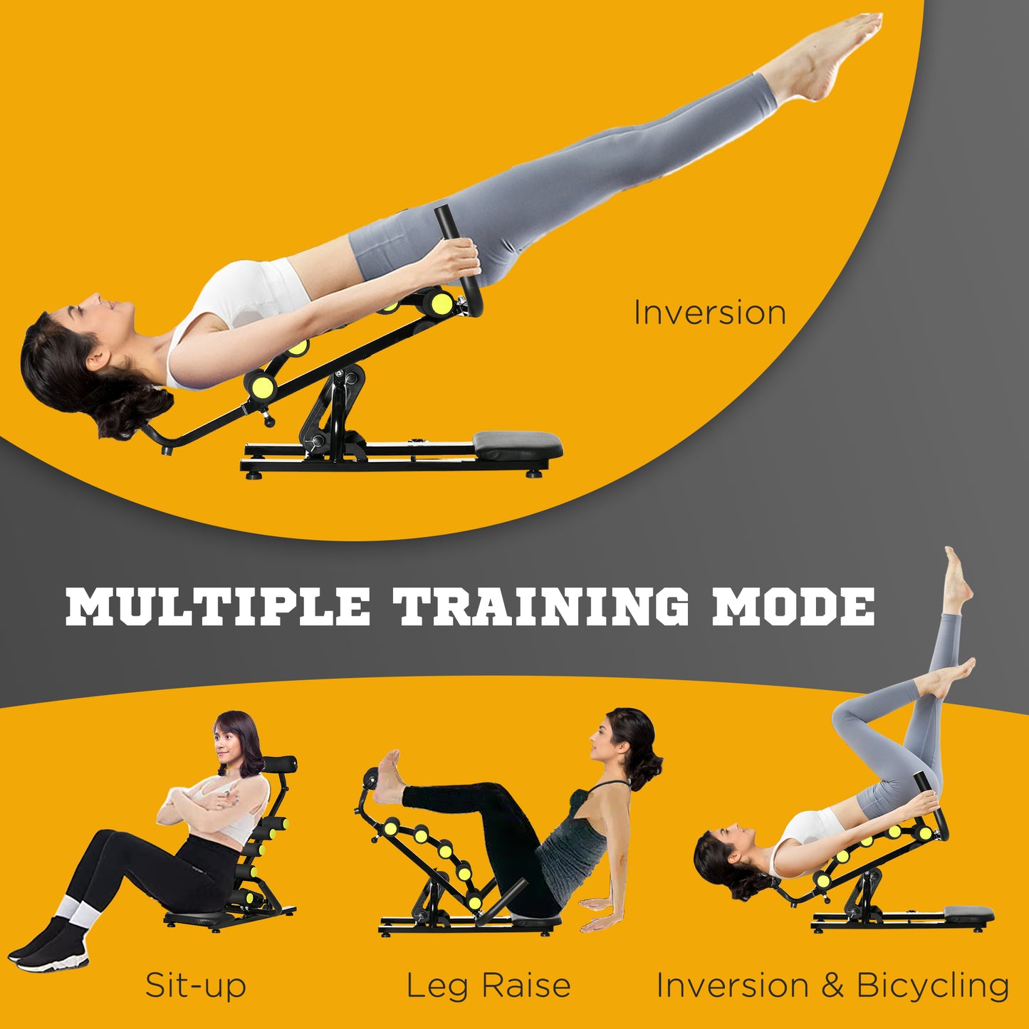 Core & Abdominal Trainers, Height Adjustable Inversion / Sit Up Exercise Equipment, Ab Crunch Machine, Compact Whole Body Fitness Equipment