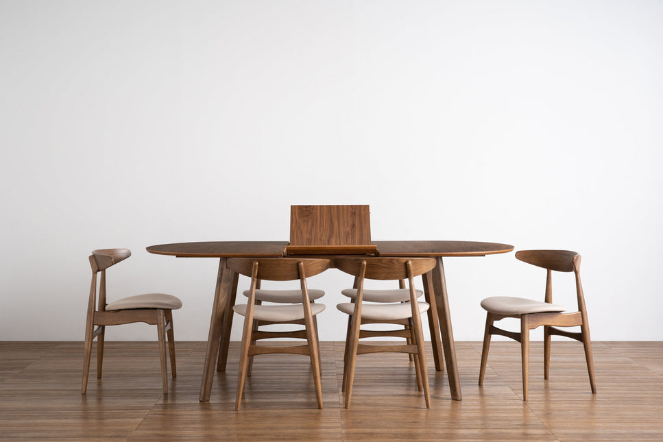 Mid-Century Modern Extendable Dining Table - Walnut