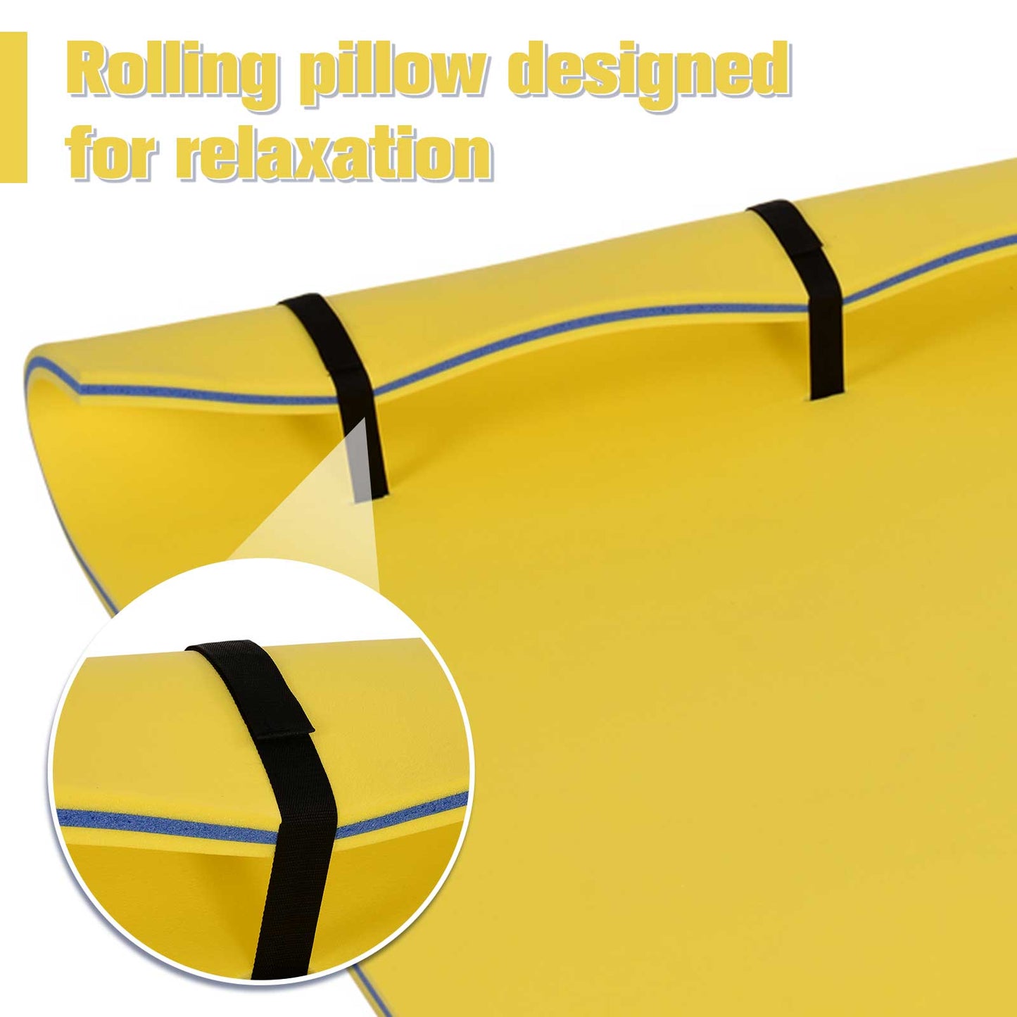 Roll-Up Pool Float Pad for Lakes, Oceans, & Pools, Water Mat for Playing, Relaxing & Recreation, Yellow