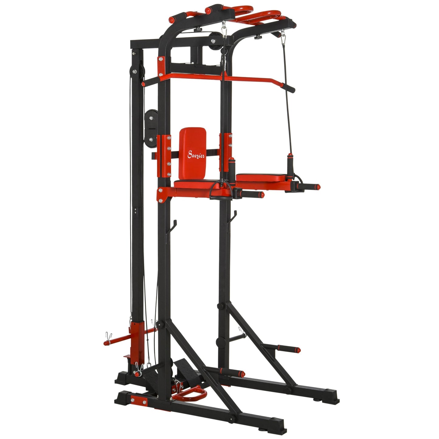 Power Tower, Pull Up Station with Dip Bar, Lat Pulldown Machine and Push-up Stand, Multi-Function Free Standing Pullup Bar for Home Gym