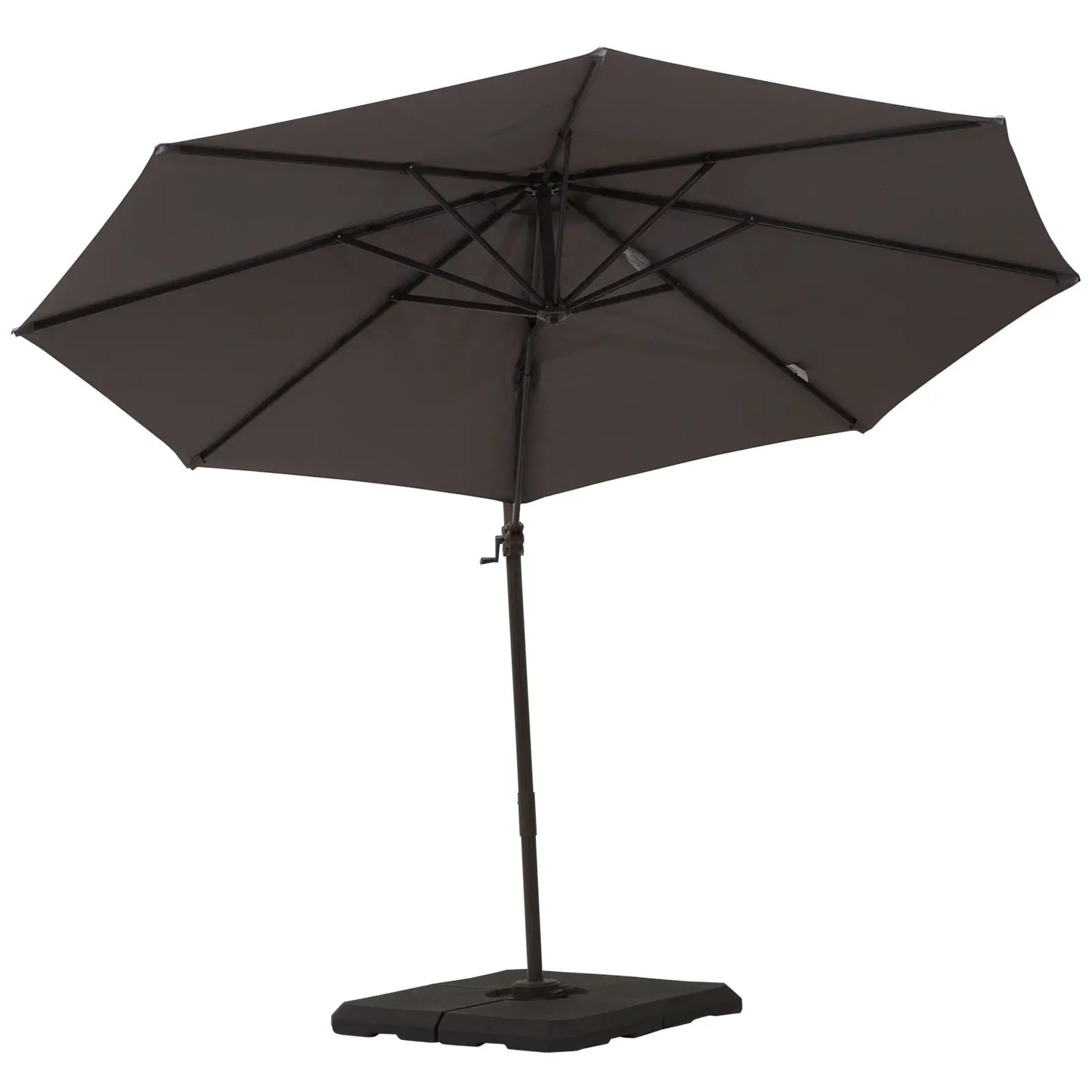 10ft Cantilever Patio Umbrella with 360° Rotation, Aluminum  with 4-Position Tilt, Crank & Cross Base for Garden, Deck, Pool, Backyard, in Light Grey