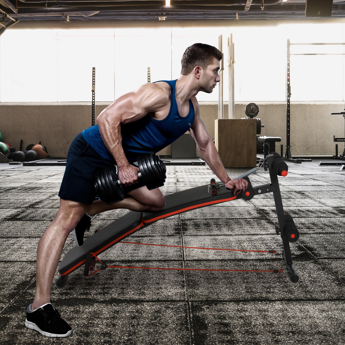 Foldable Sit Up Bench Core Workout for Home Gym Black