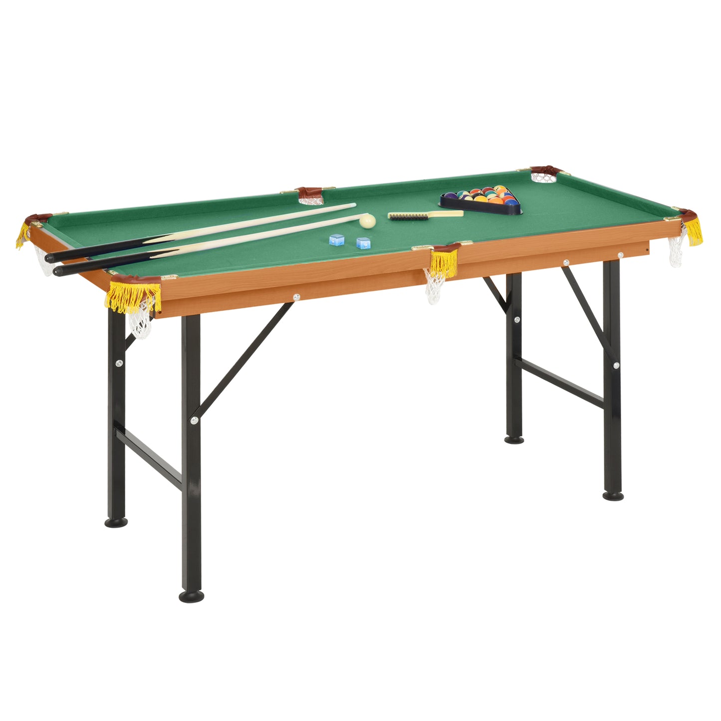 54.3"L Mini Pool Table Portable Billiard Table Includes Cues, Ball, Chalk, Rack, for Kids