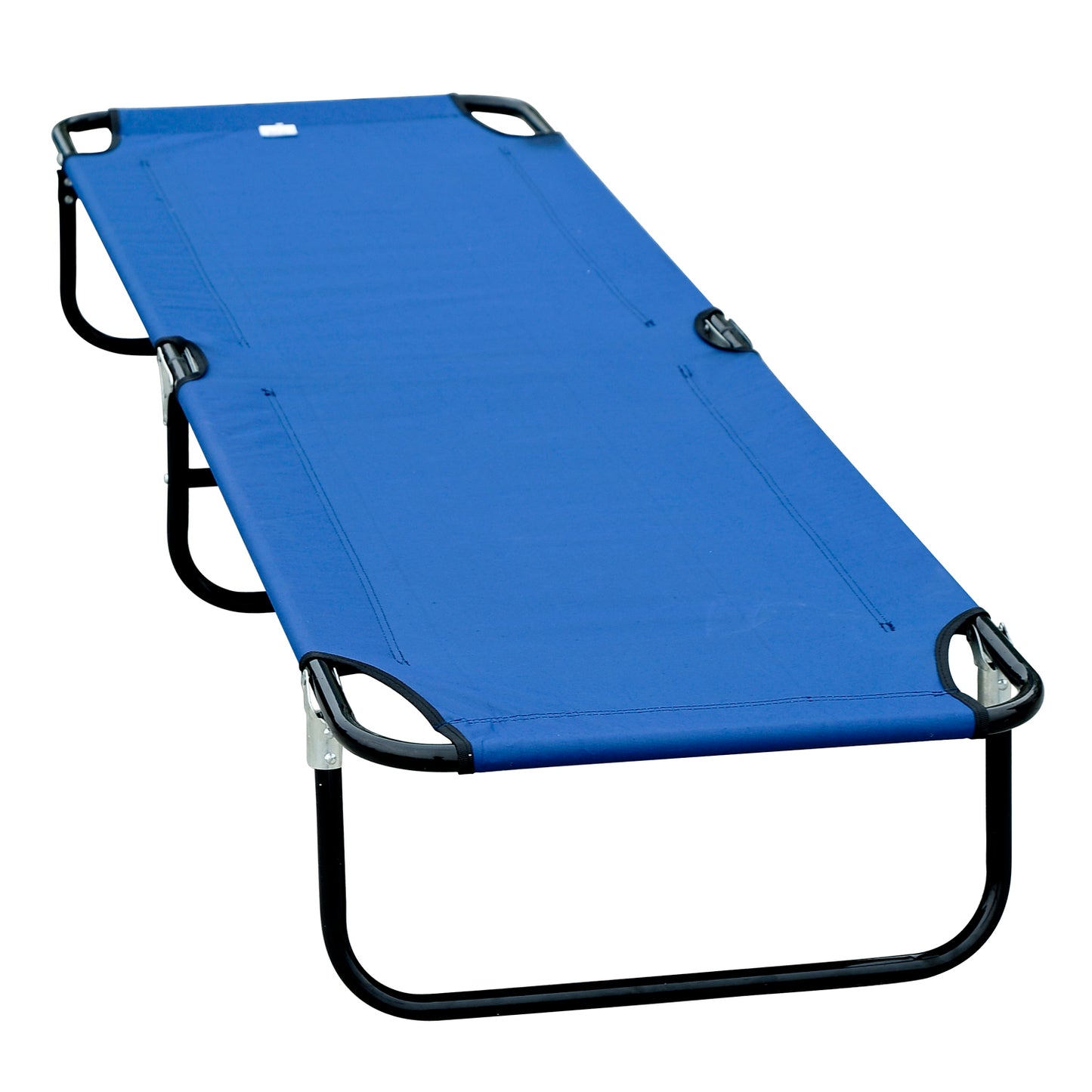 Outsunny Outdoor Portable Camping Bed Army Cot Indoor Folding Travel Cot (Blue)