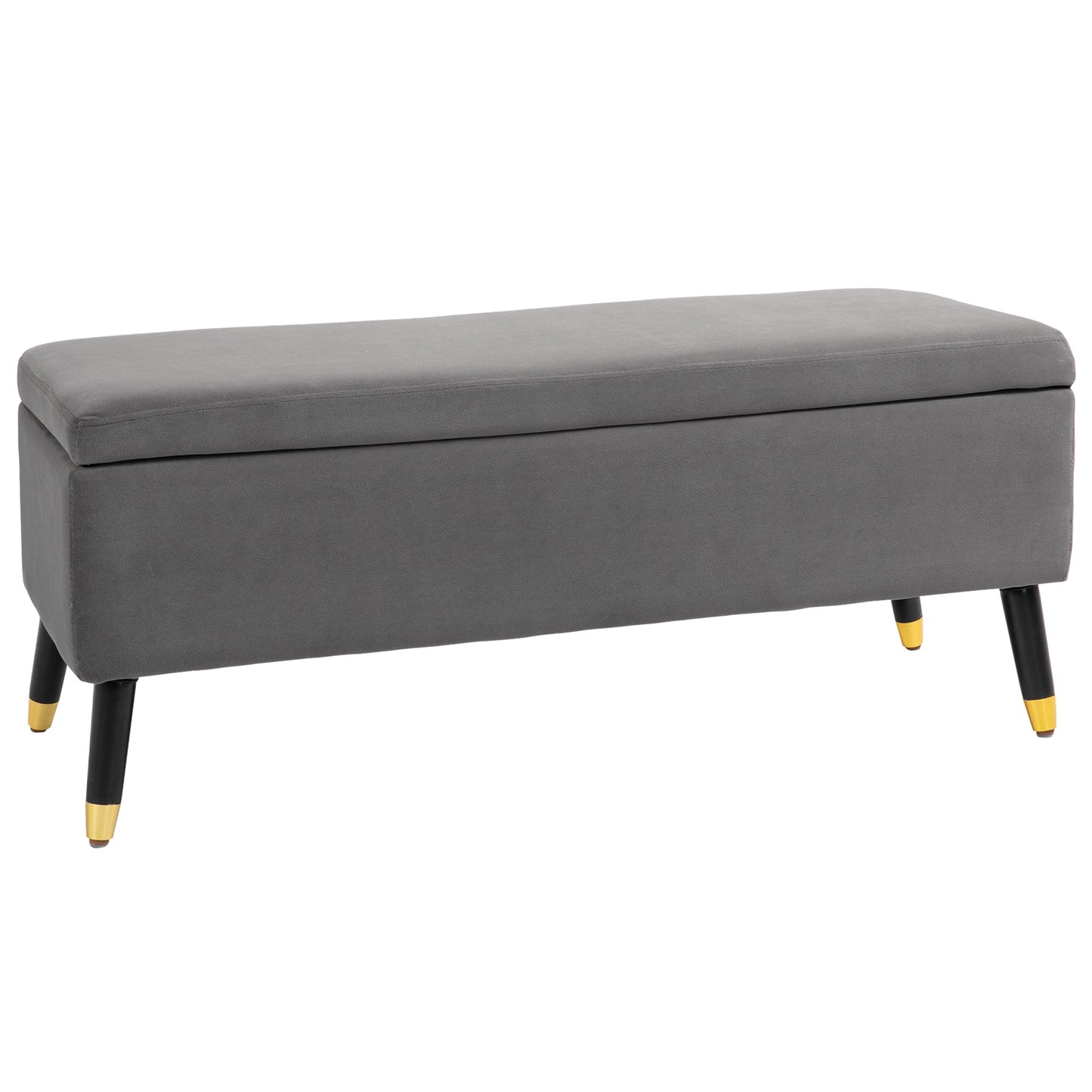 Deluxe Storage Ottoman Bench Footrest Stool Large Storage Space