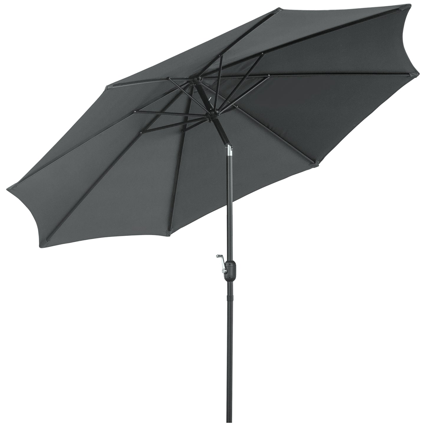 Outsunny 10’ x 8’ Outdoor Patio Umbrella Garden Parasol Sunshade Grey