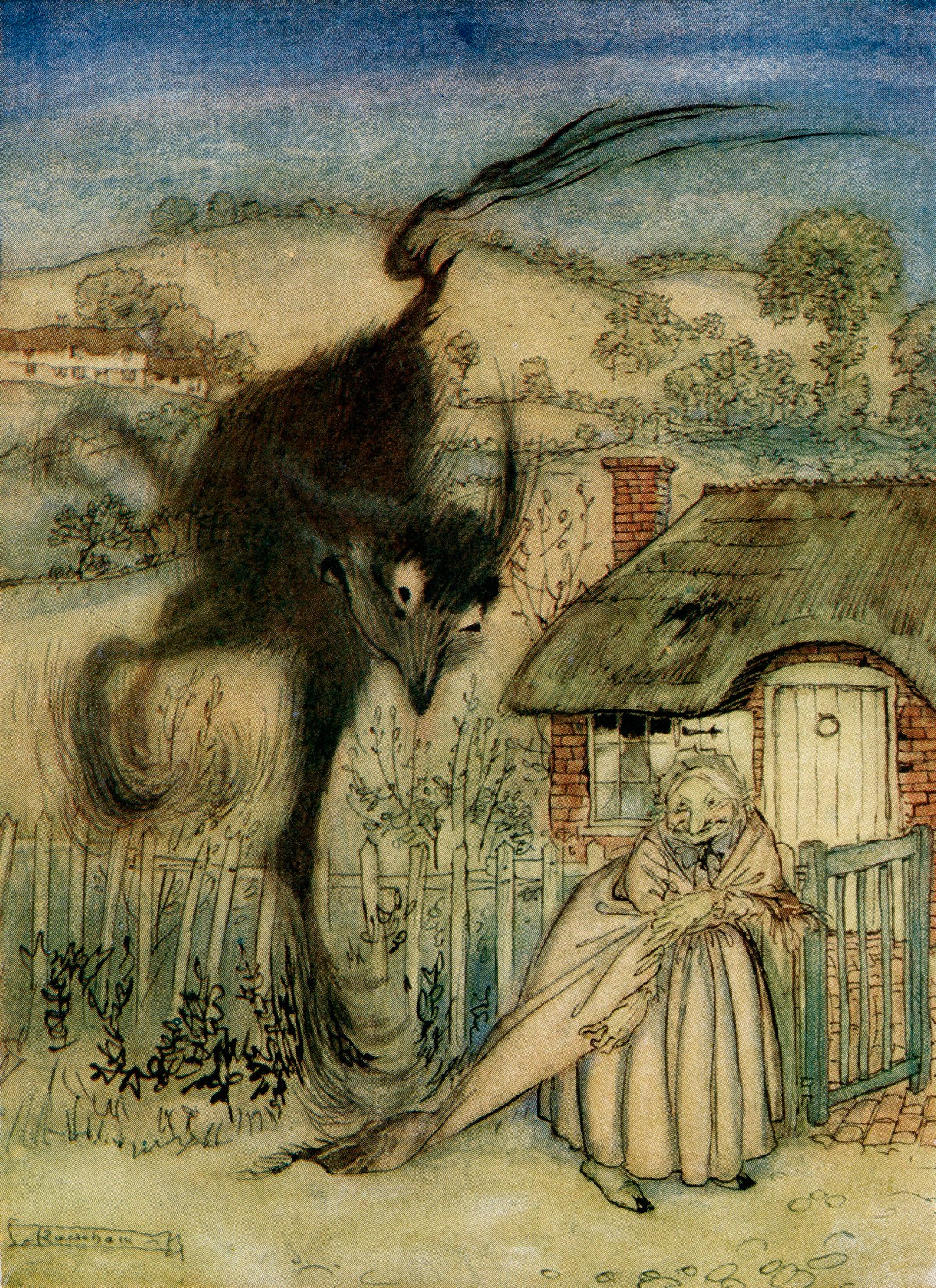 The Bogey Beast.  From the book English Fairy Tales retold by F.A. Steel with illustrations by Arthur Rackham, published 1927.