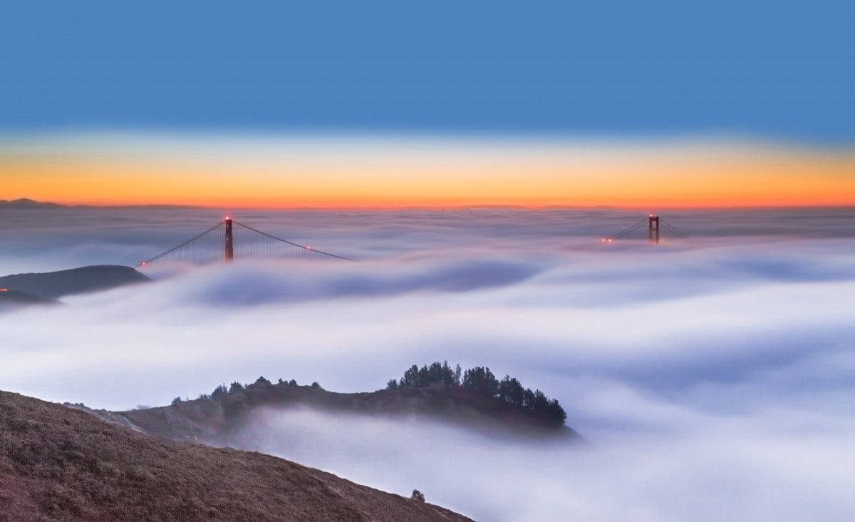 The Golden Gate Bridge in the Fog