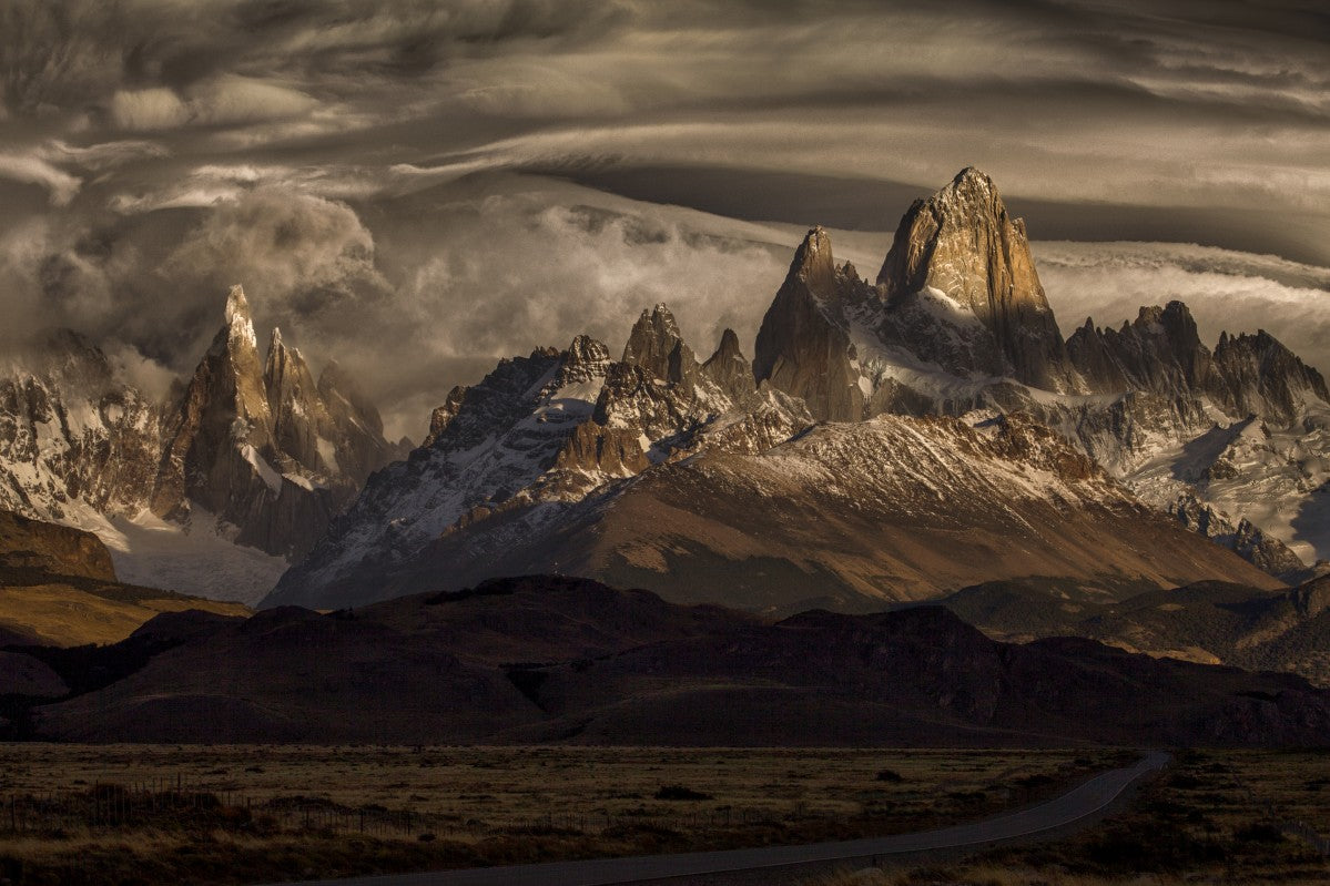 Striped sky over the Patagonia spikes