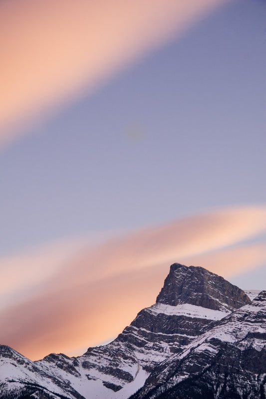 Clouds At Sunset Above Mountain Peaks, Kootenay Plains, Alberta, Canada