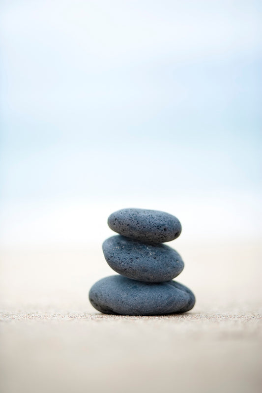 Stack Of Stones On Sand, Selective Focus.