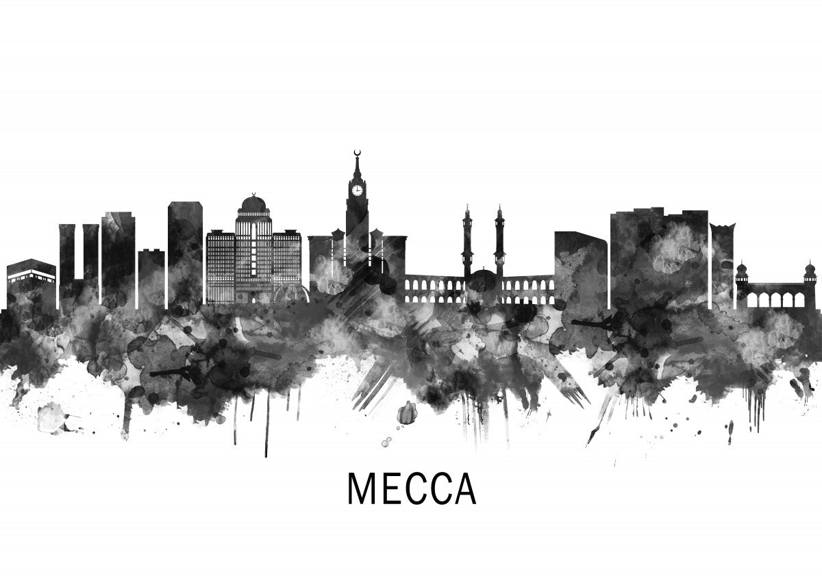 Mecca KSA Skyline BW