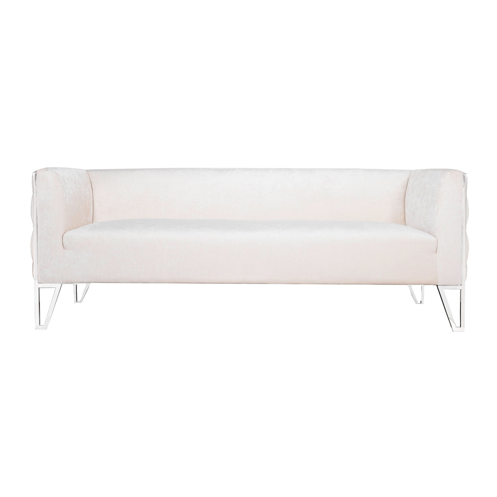 Ivory Velvet X Lux Sofa in Ivory