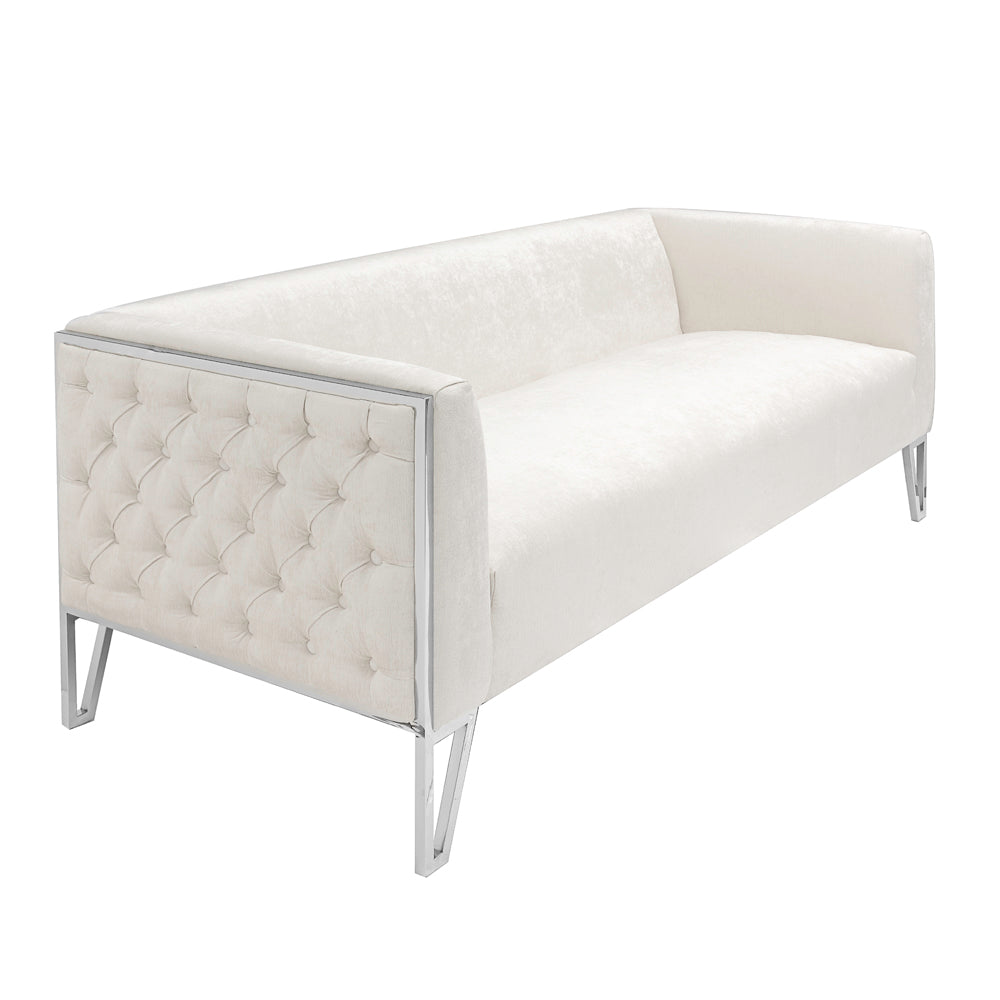 Ivory Velvet X Lux Sofa in Ivory