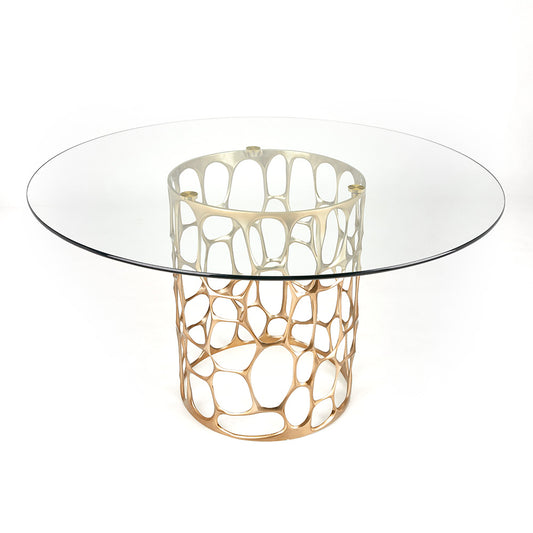 East Side Glass Top Dining Table Gold