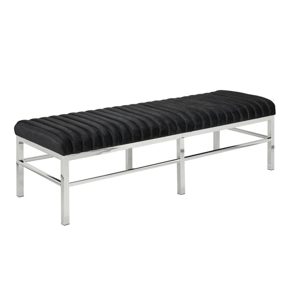 Monroe Bench in Black Velvet