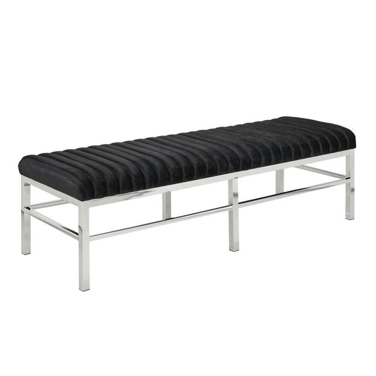 Monroe Bench in Black Velvet
