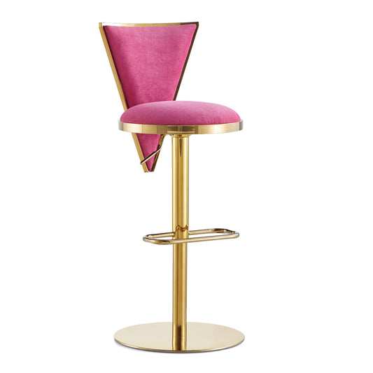 Diva Adjustable Bar Stool: Hot Pink Velvet