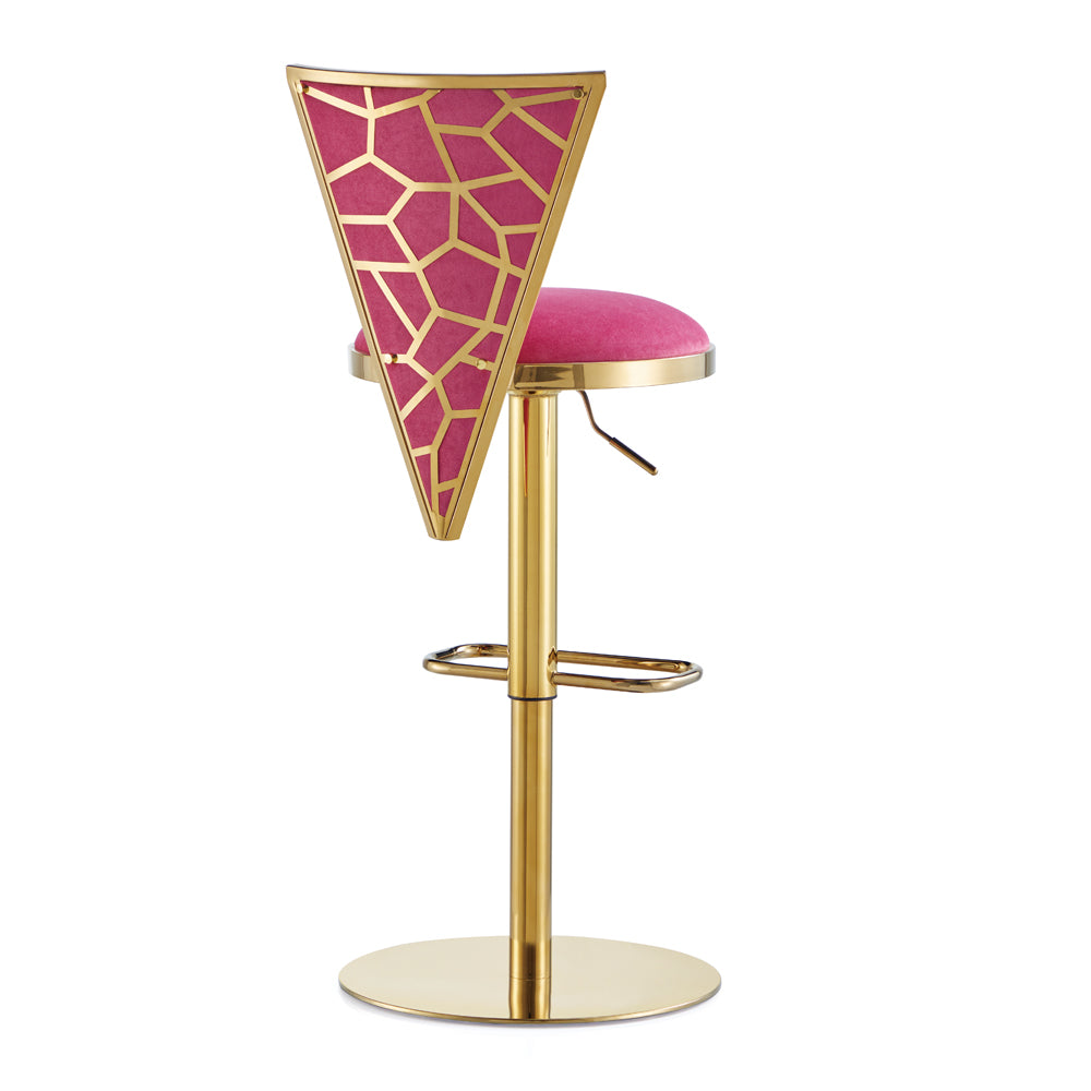 Diva Adjustable Bar Stool: Hot Pink Velvet