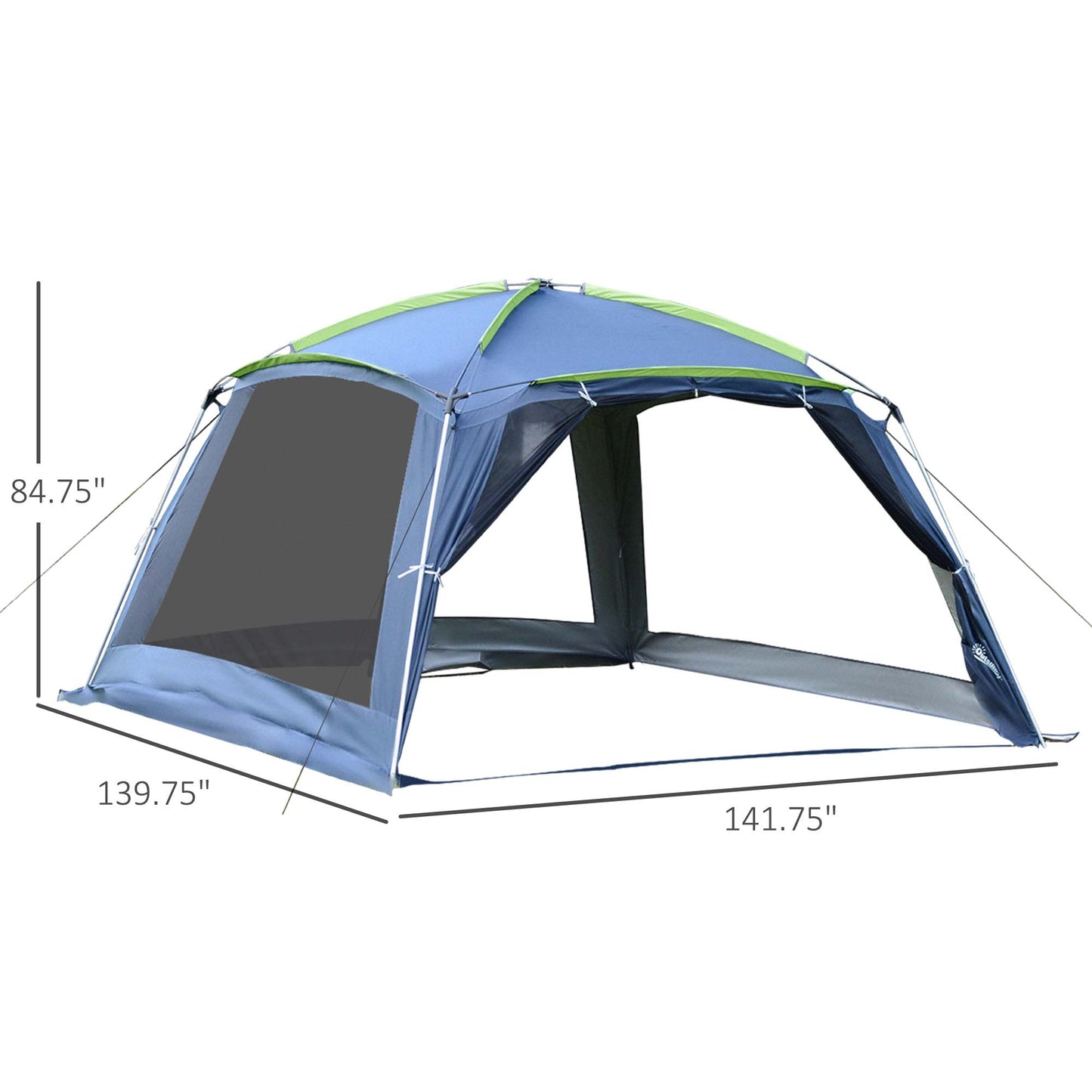 Outsunny 12’x12’x7’ 5-8 Persons Portable Outdoor Camping Tent Waterproof Shelter