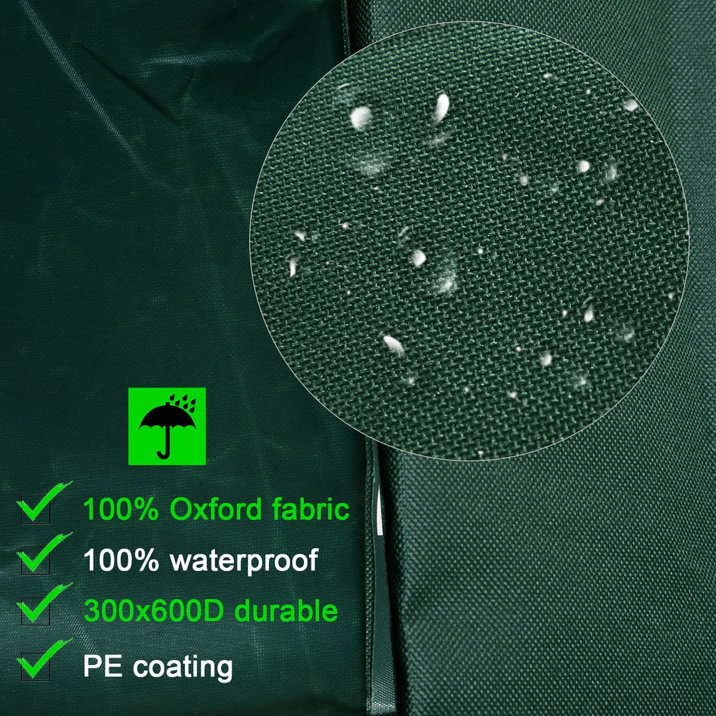 Outsunny 96.5”L x 65.7”W x 26.4”H Garden Furniture Protective Covers Patio Outdoor Rattan Wicker Furniture Cover Oxford (5-7 pcs) Waterproof UV Rain Protector Dark Green