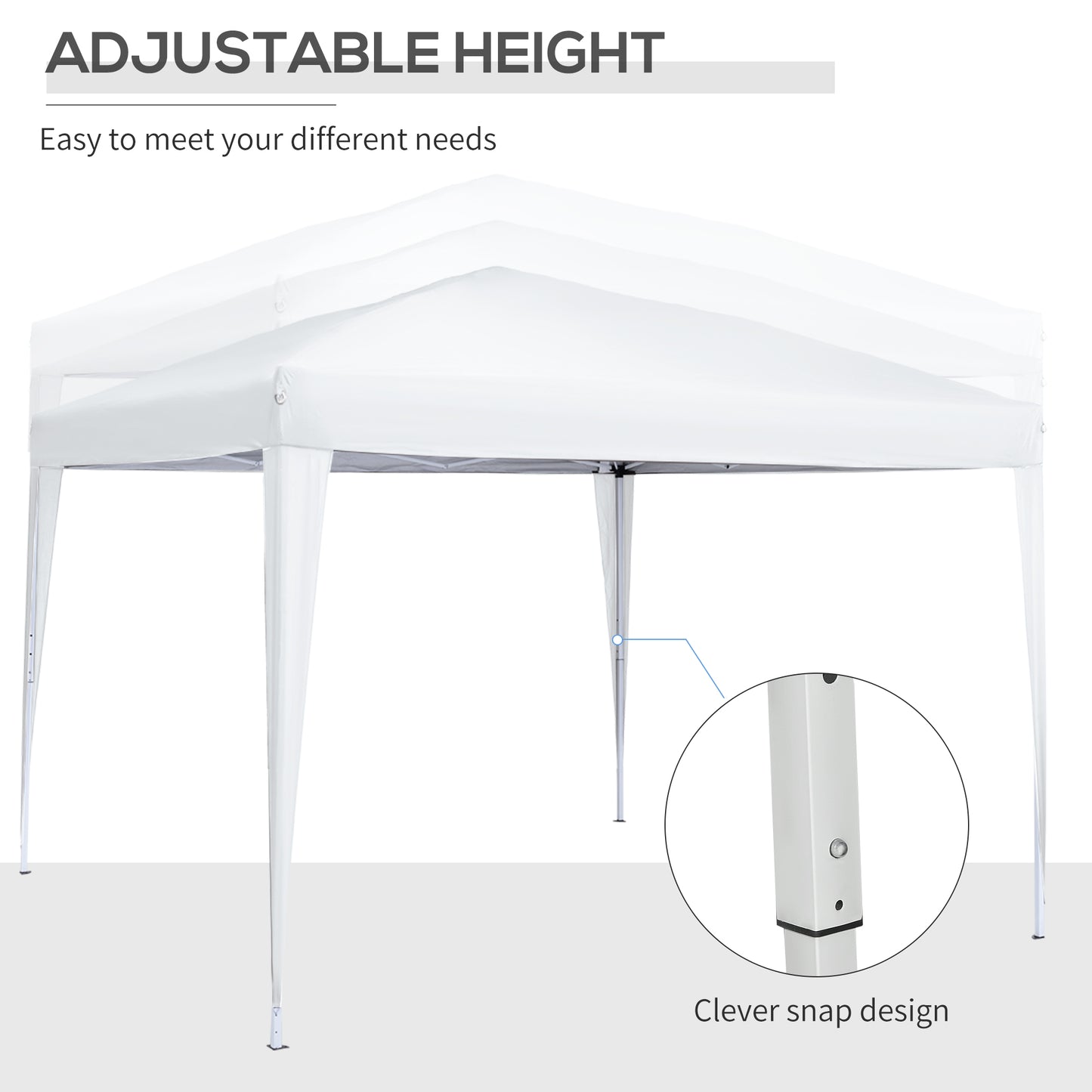 Outsunny 10x10FT Pop-up Canopy Folding Tent Gazebo Party Wedding Tent White