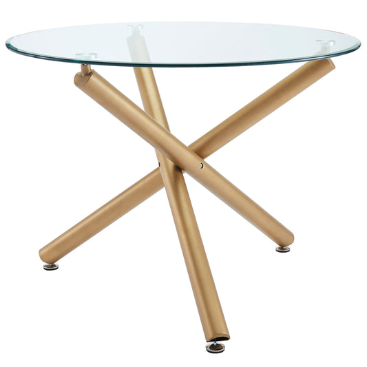 Carmilla Round Dining Table in Aged Gold