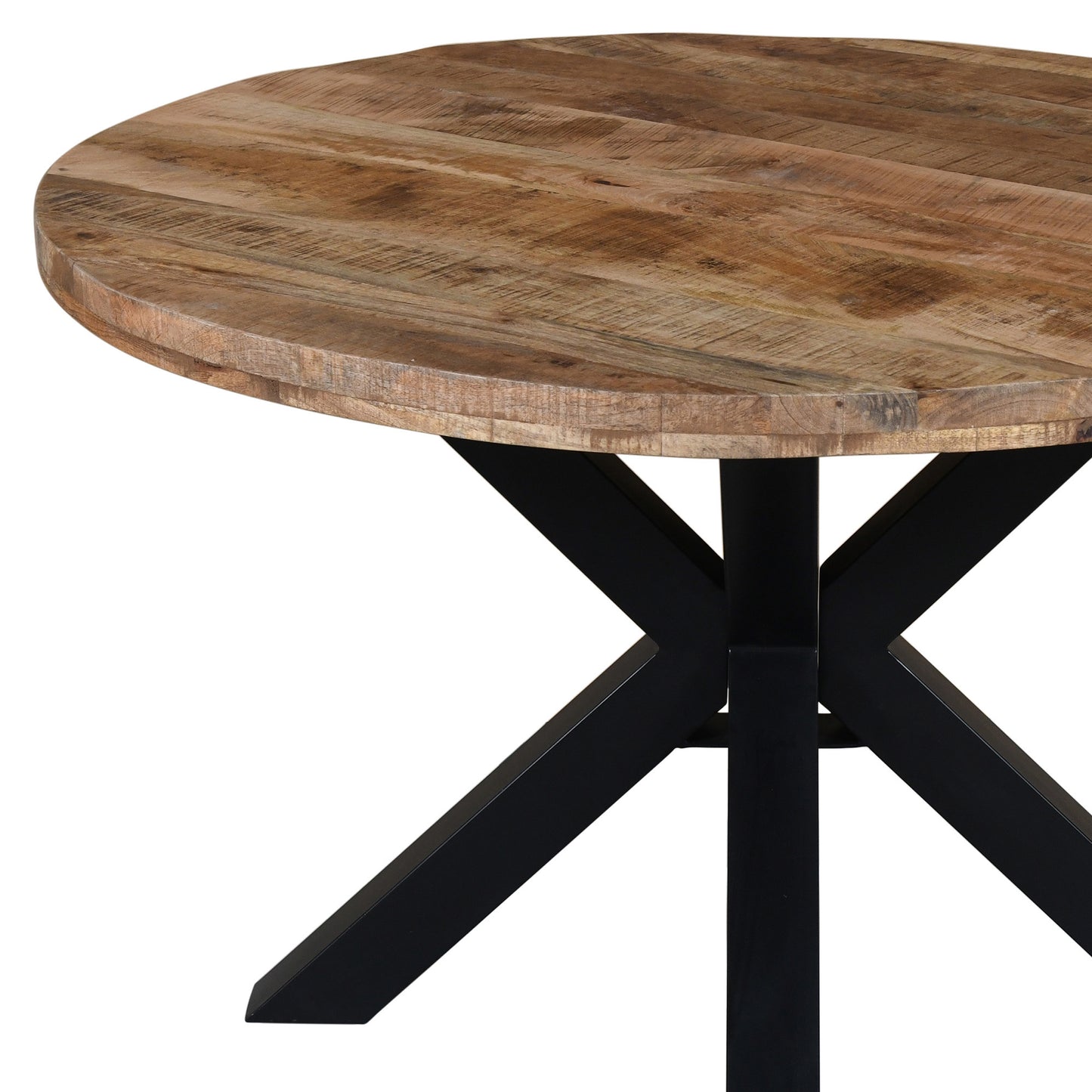 Arhan Round Dining Table in Natural and Black