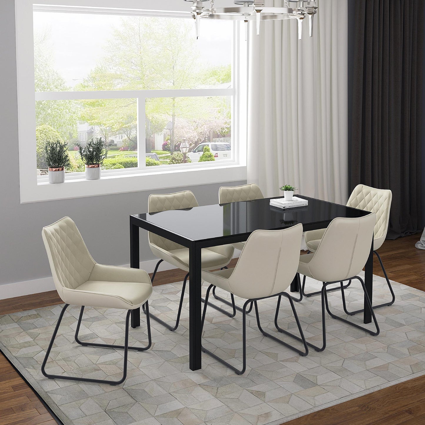 Contra Rectangular Dining Table in Black