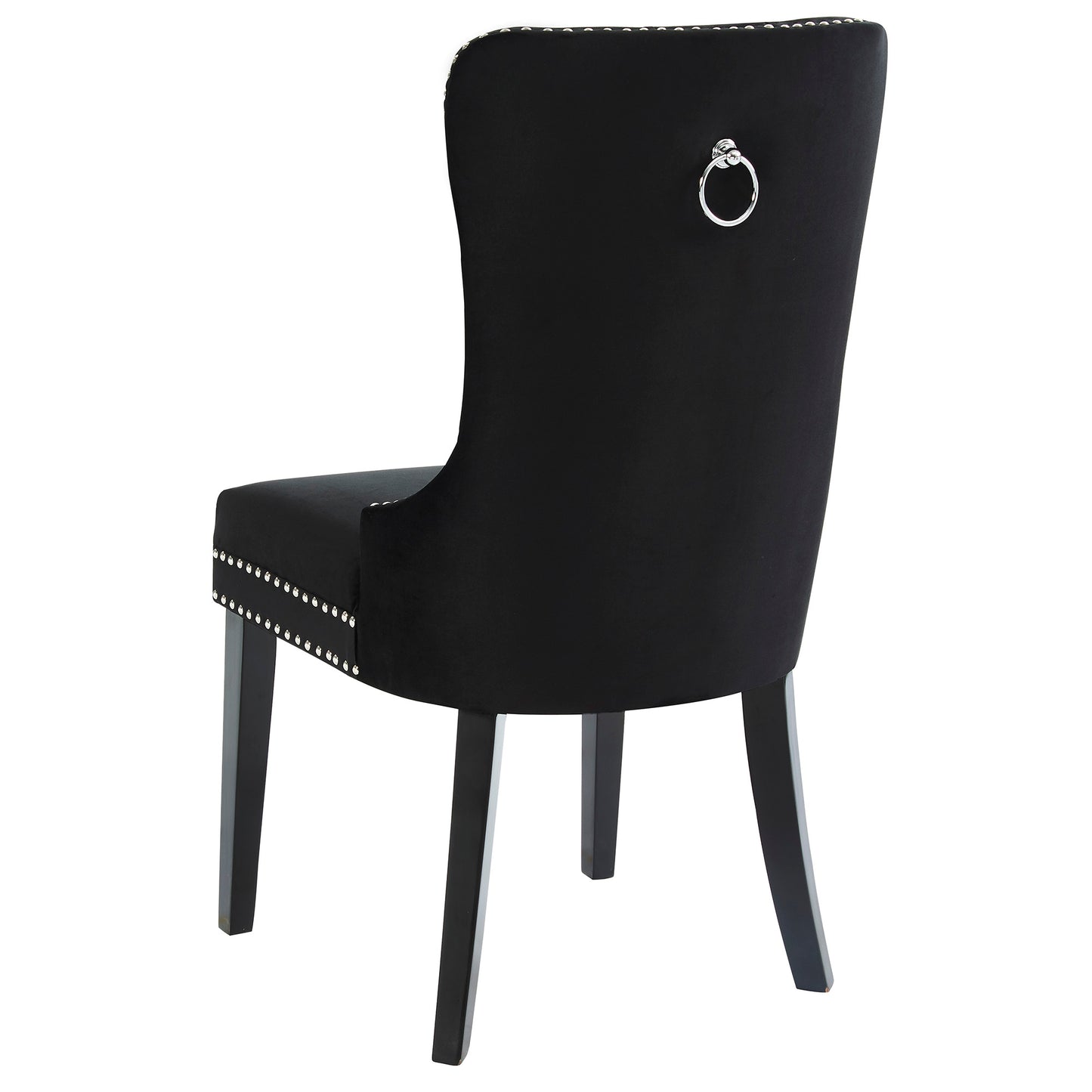 Rizzo Side Chair, Velvet, Set of 2 in Grey and Black