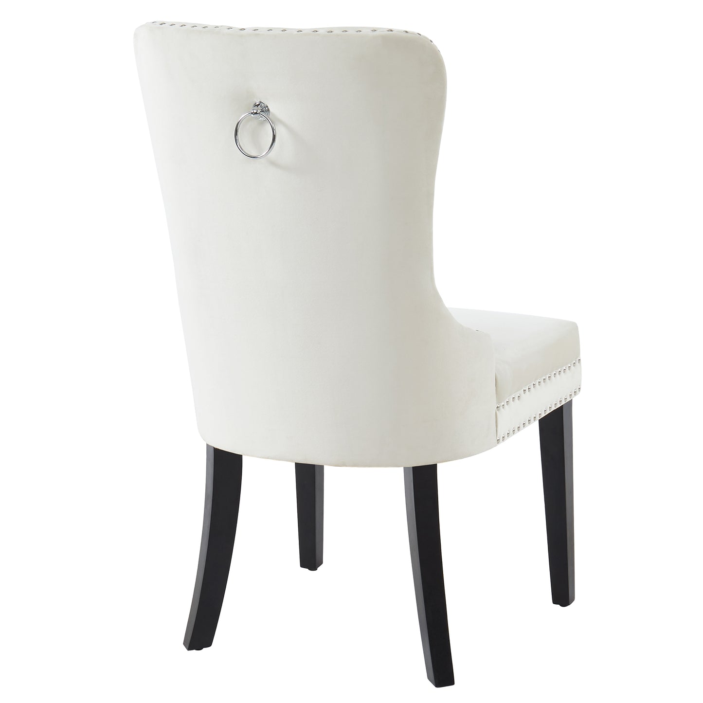 Rizzo Side Chair, Velvet, Set of 2 in Ivory and Black