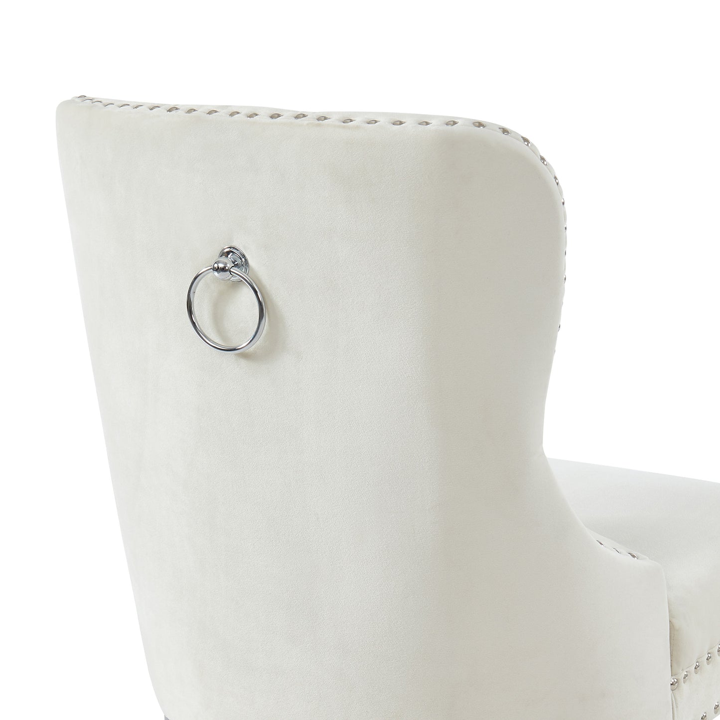 Rizzo Side Chair, Velvet, Set of 2 in Ivory and Black