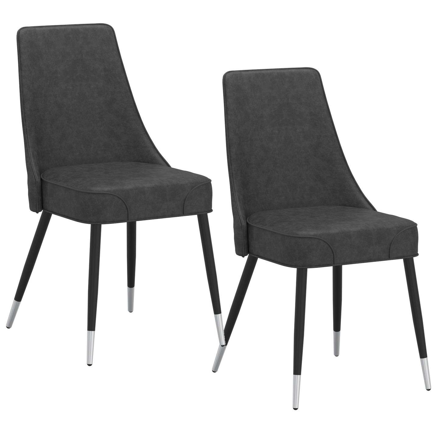 Silvano Side Chair, Set of 2 in Vintage Grey and Black