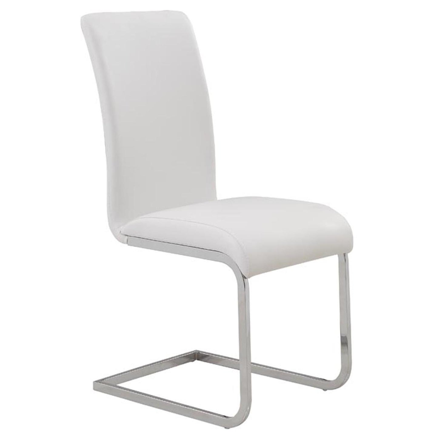 Maxim Side Chair, Set of 2 in White and Chrome