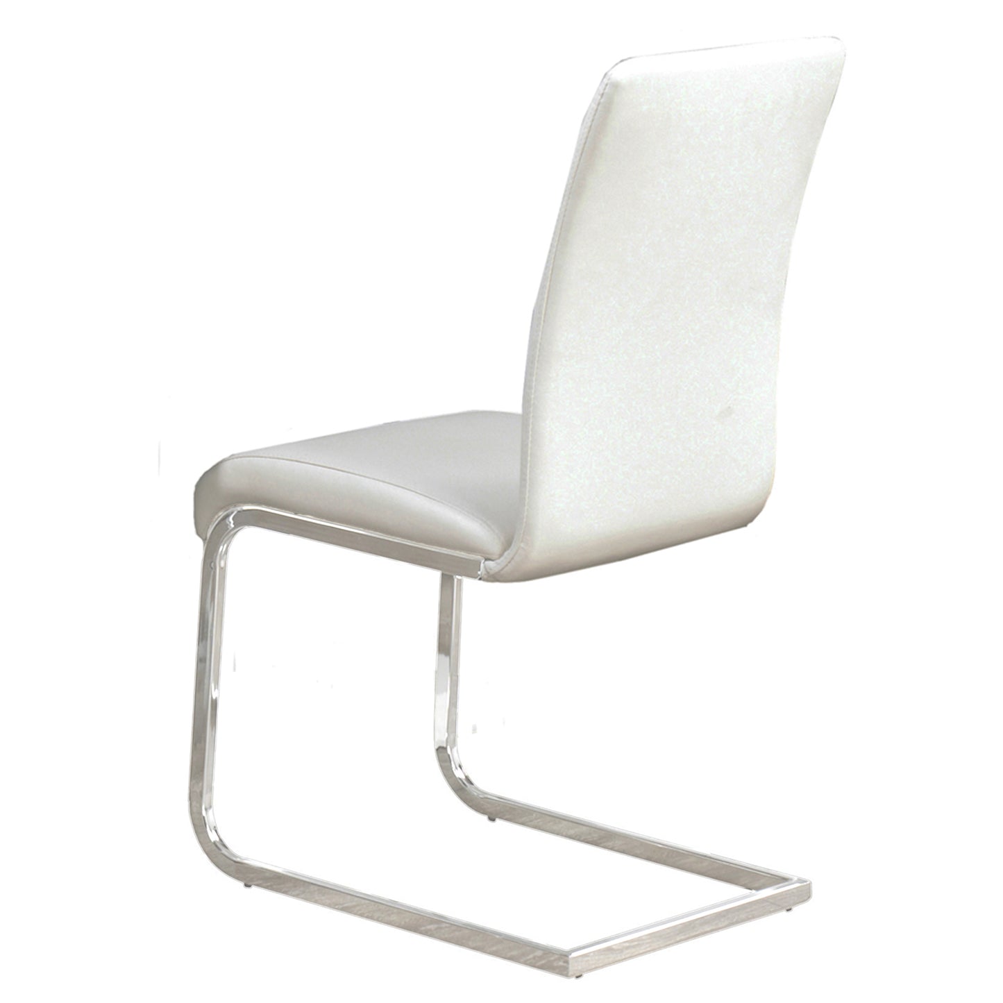 Maxim Side Chair, Set of 2 in White and Chrome