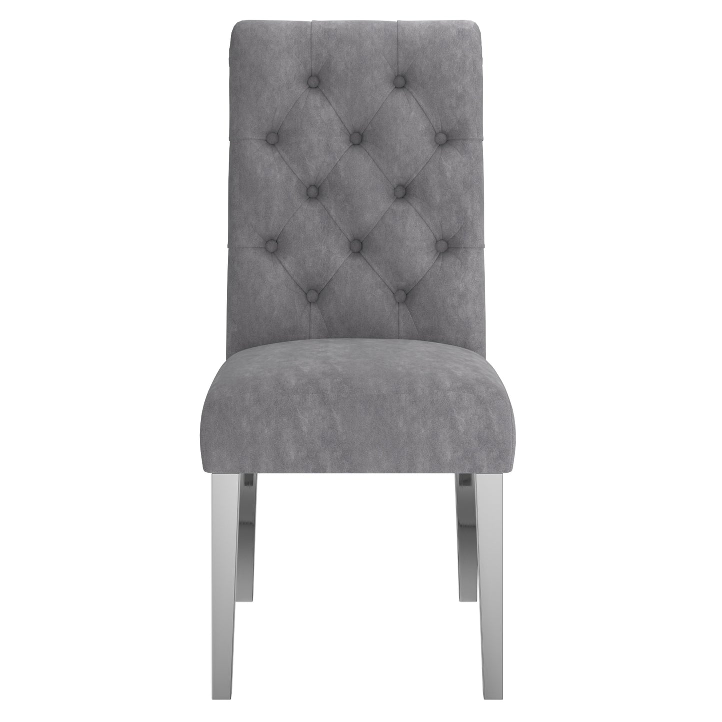 Chloe Side Chair, Set of 2 in Grey and Silver