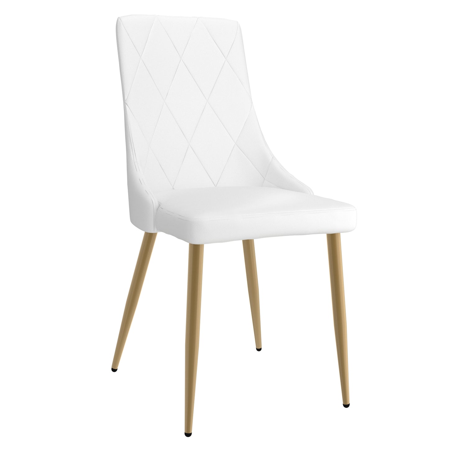 Antoine Side Chair, Set of 2 in White and Aged Gold