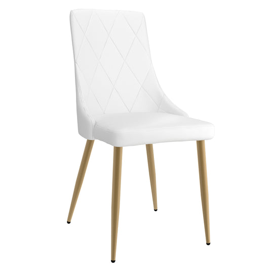 Antoine Side Chair, Set of 2 in White and Aged Gold