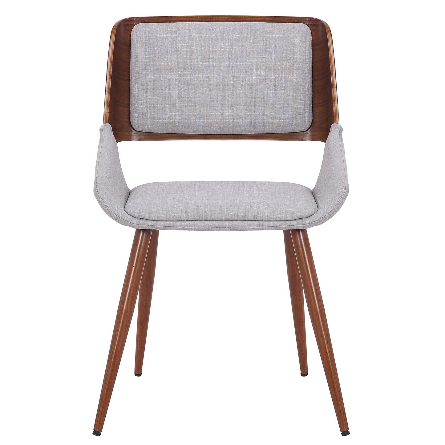 Hudson Side Chair in Grey Fabric and Walnut