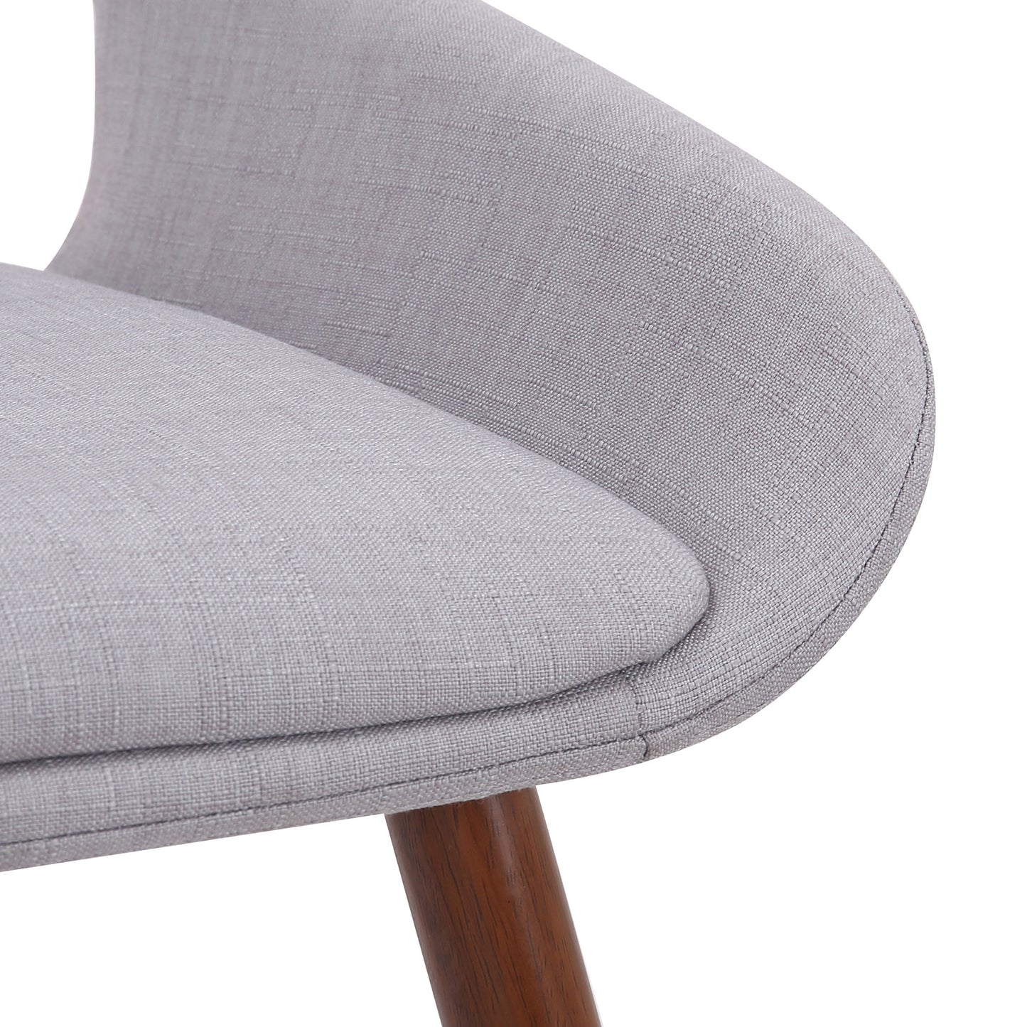 Hudson Side Chair in Grey Fabric and Walnut