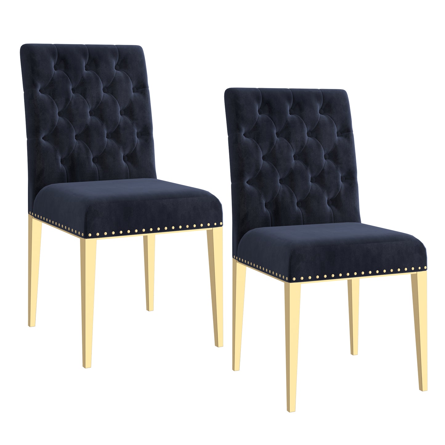 Azul Side Chair, Set of 2 in Black and Gold