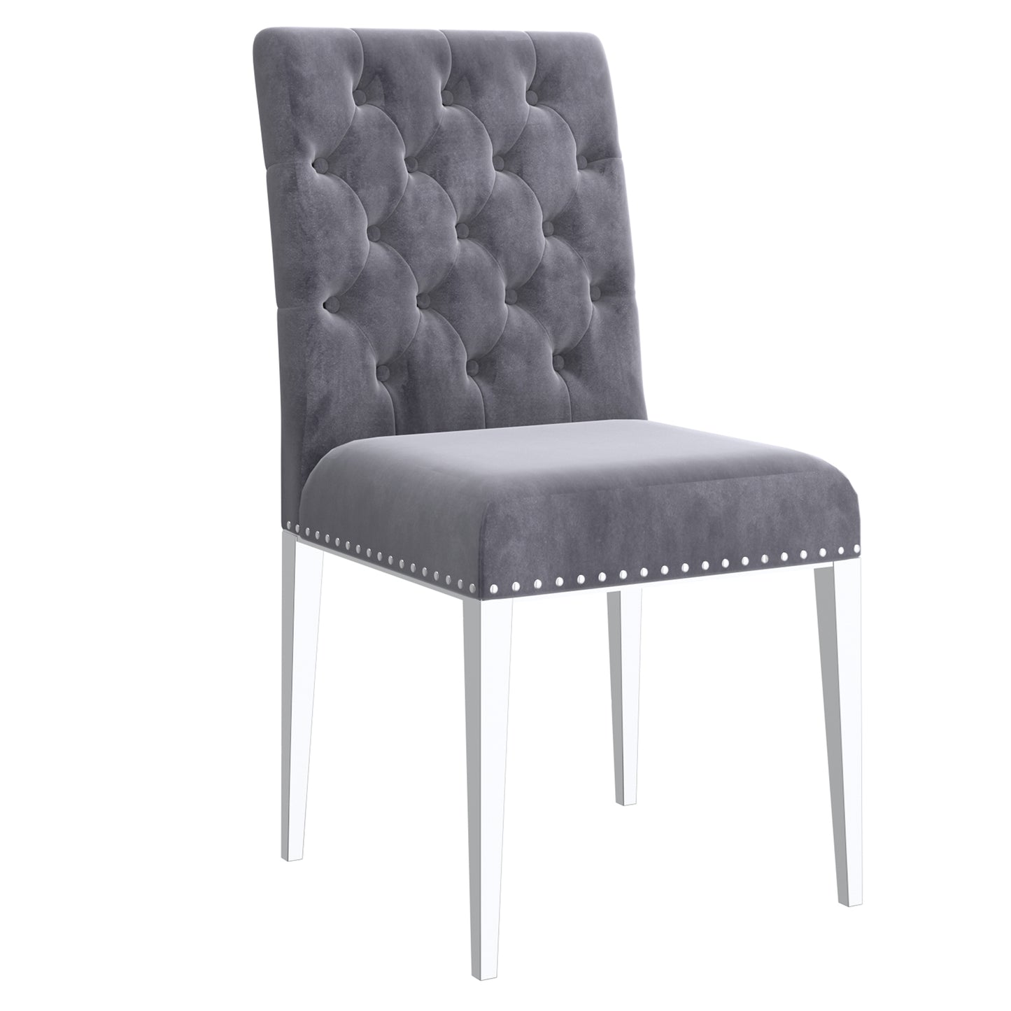 Azul Side Chair, Set of 2 in Grey and Silver