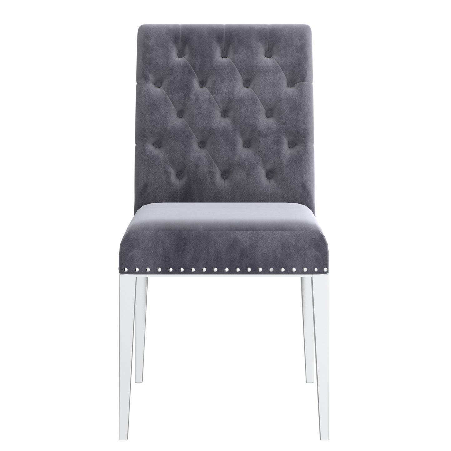 Azul Side Chair, Set of 2 in Grey and Silver