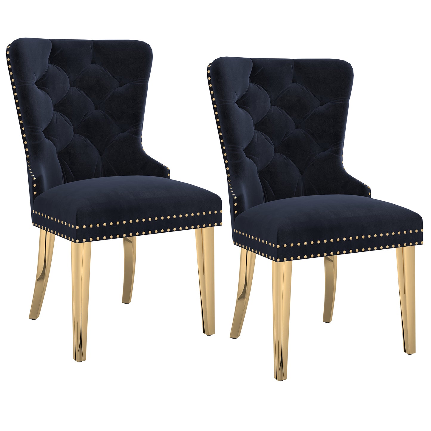 Mizal Side Chair, Set of 2 in Black and Gold