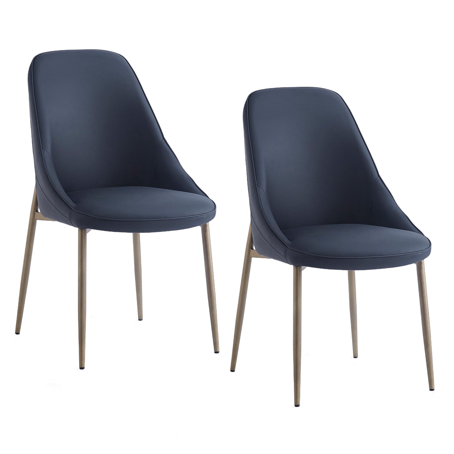 Cleo Side Chair, Set of 2, in Black and Aged Gold