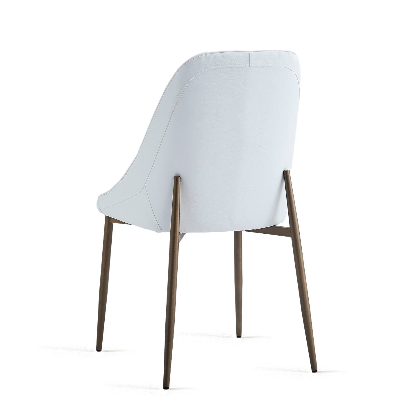 Cleo Side Chair, Set of 2, in White and Aged Gold