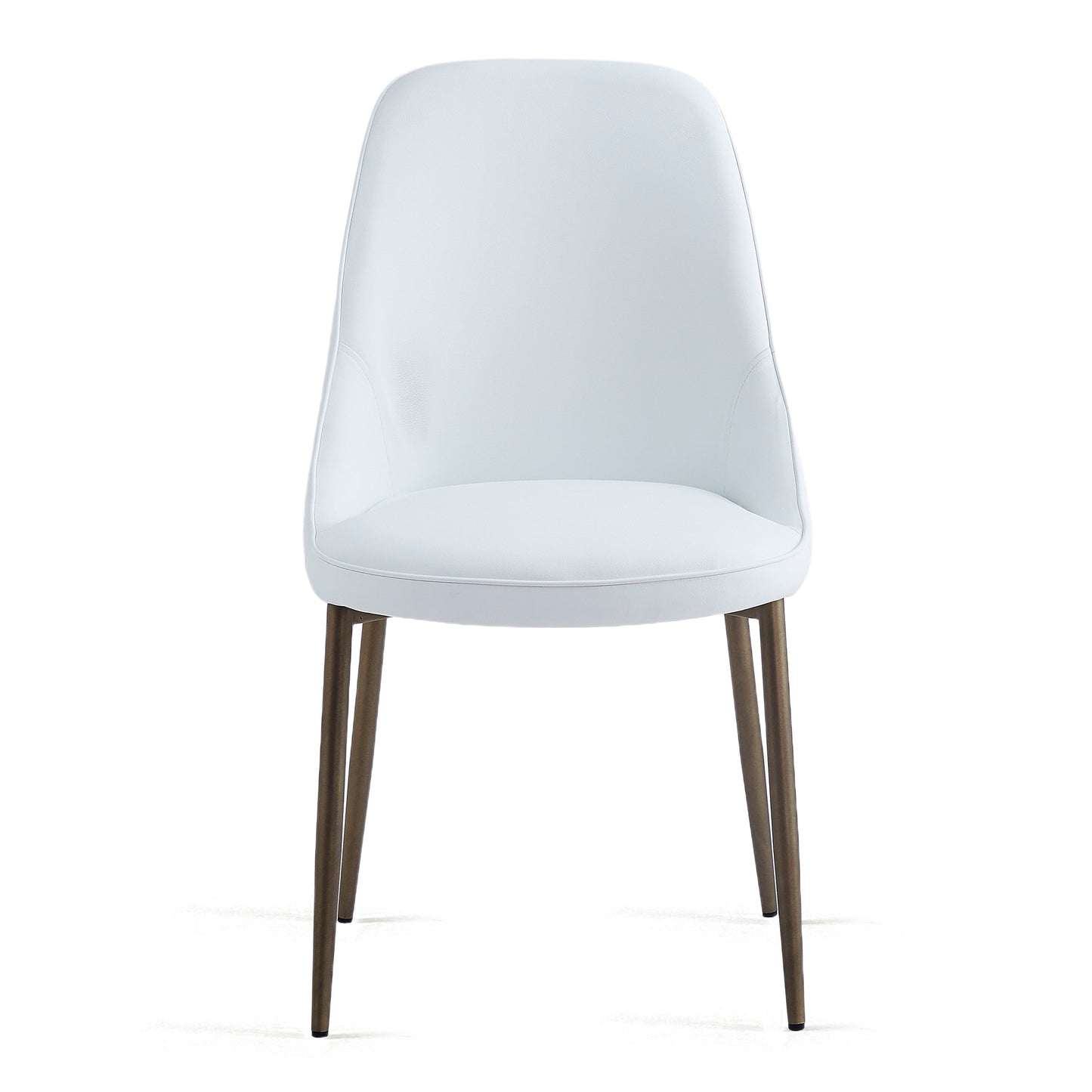 Cleo Side Chair, Set of 2, in White and Aged Gold