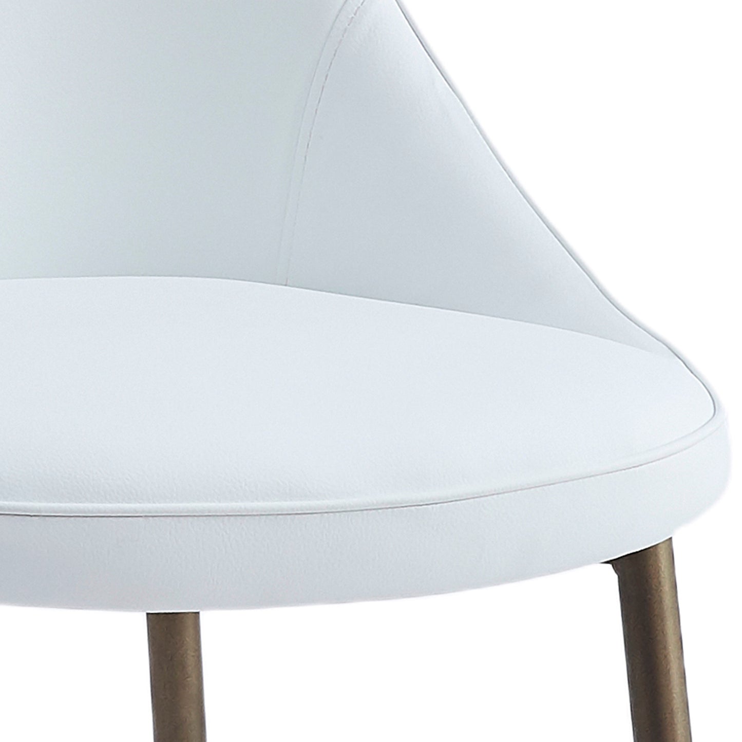 Cleo Side Chair, Set of 2, in White and Aged Gold